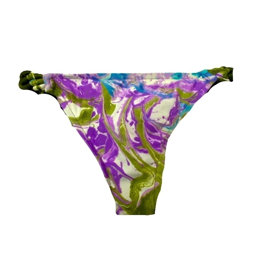 LUCKY BRAND Bikini Bottom Small Olive multi print